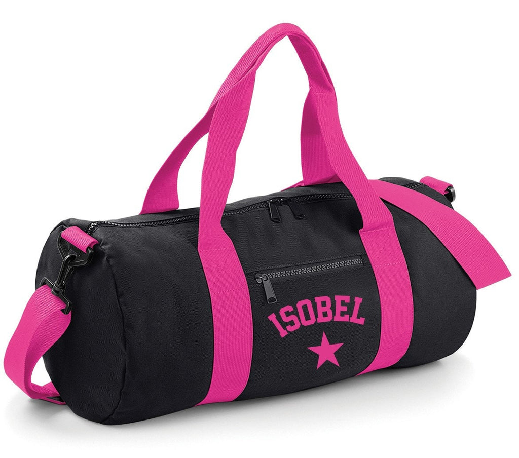 Personalised Varsity Star Name Barrel Bag