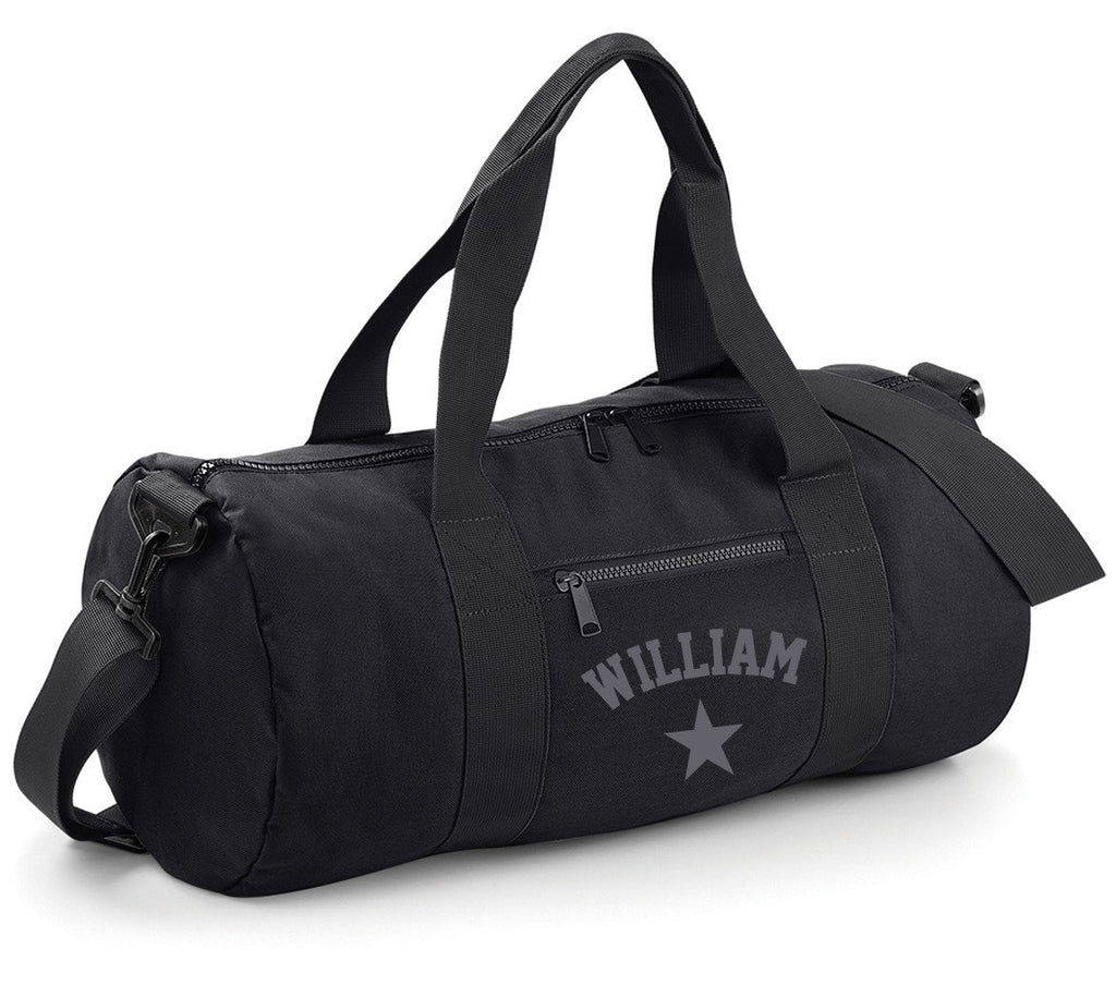 Personalised Varsity Star Name Barrel Bag