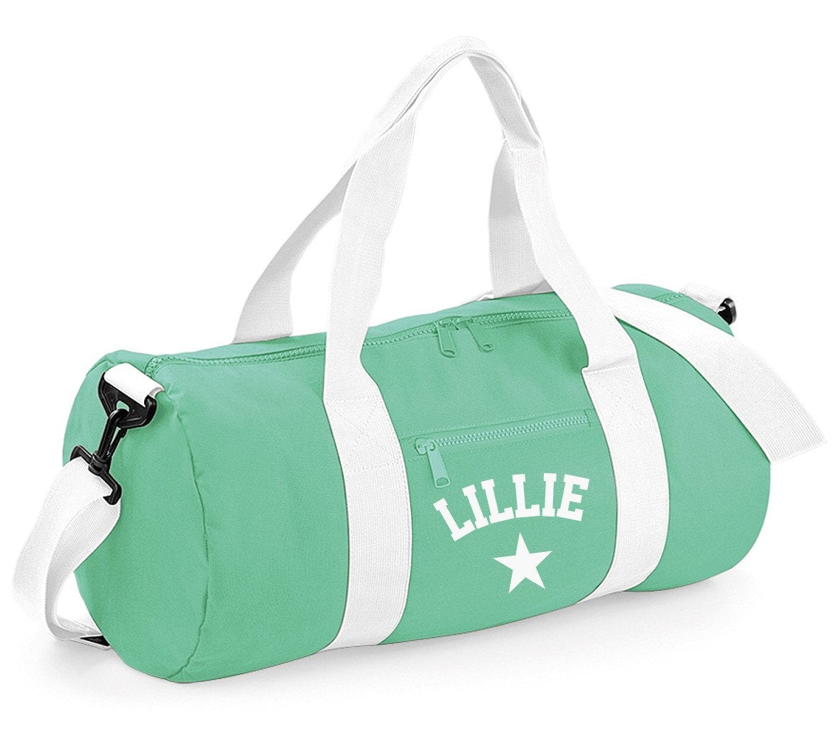 Personalised Varsity Star Name Barrel Bag
