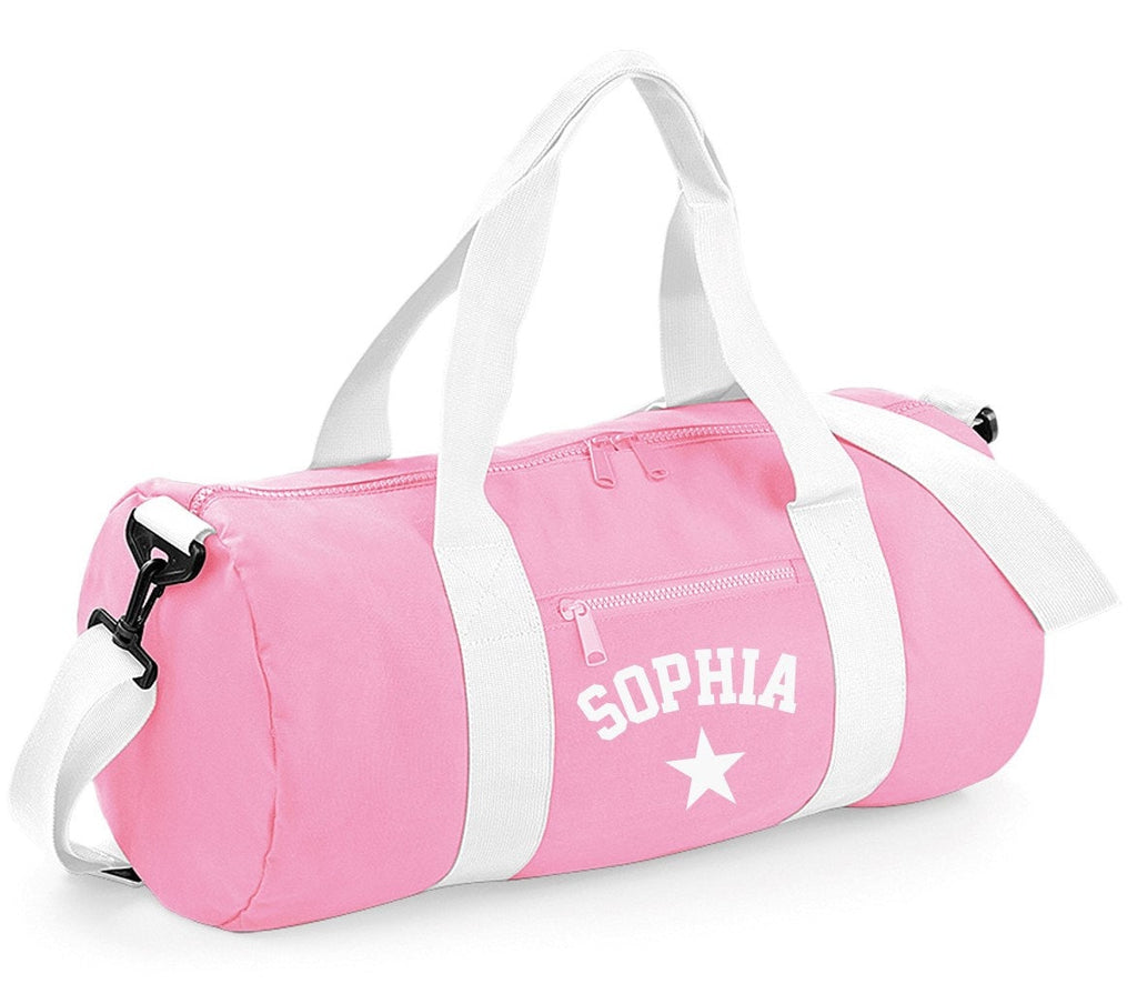 Personalised Varsity Star Name Barrel Bag