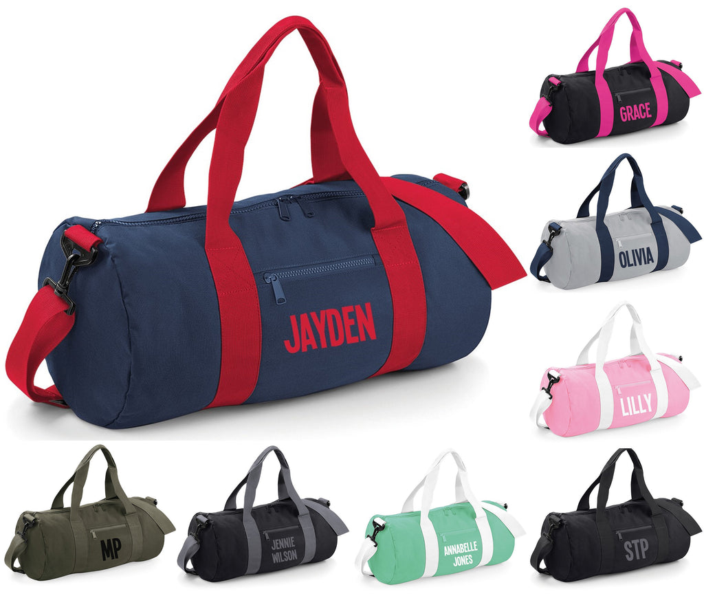 Personalised Name Barrel Bag