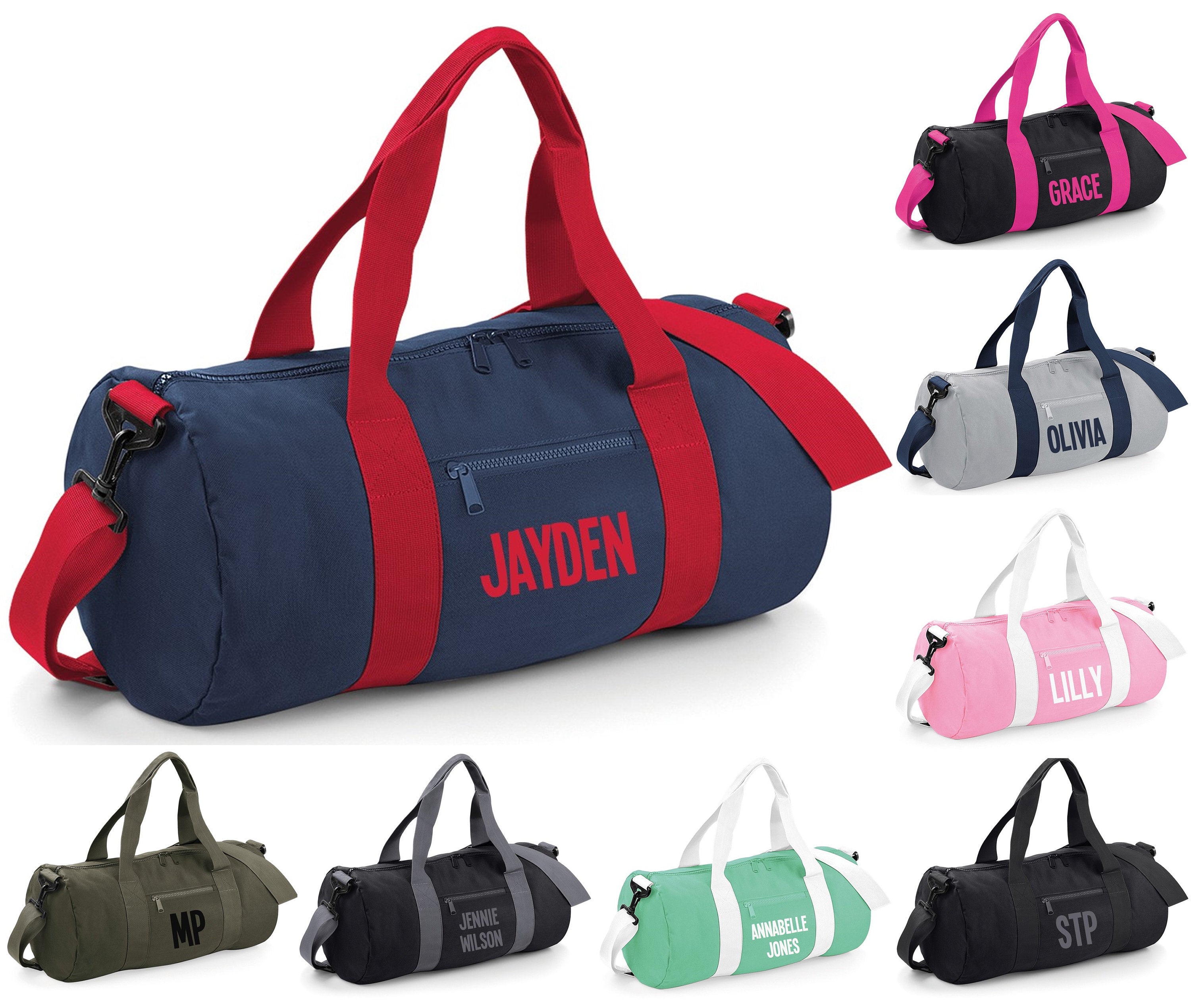Personalised Name Barrel Bag