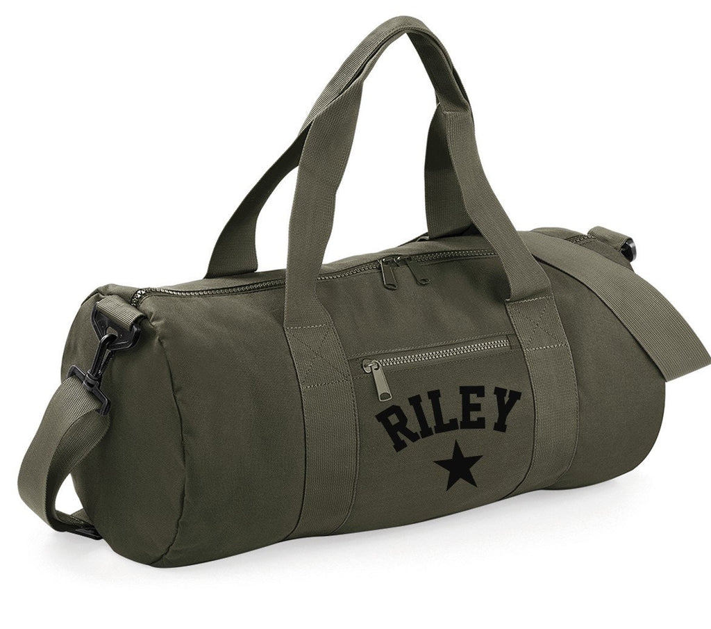 Personalised Varsity Star Name Barrel Bag