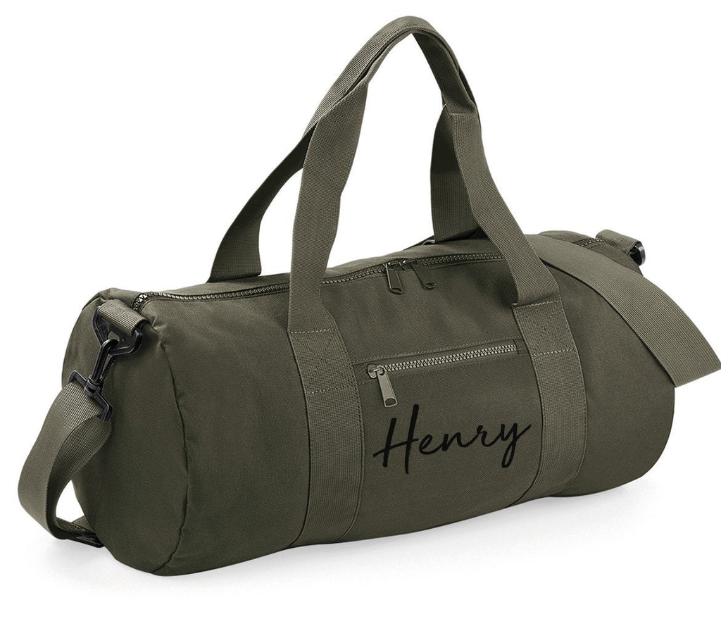 Personalised Name Barrel Bag