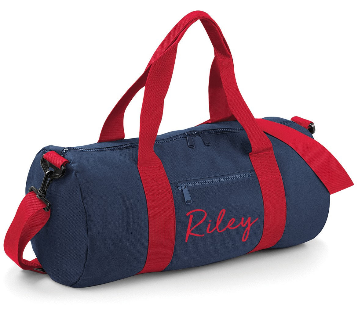 Personalised Name Barrel Bag
