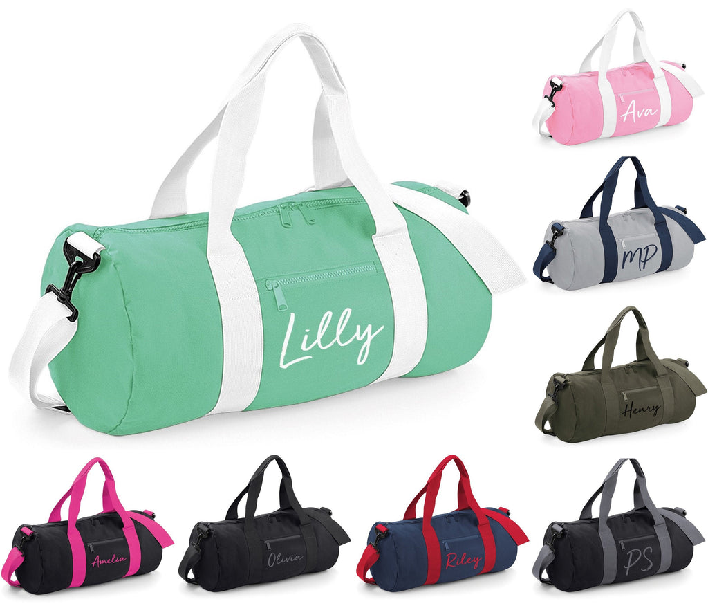 Personalised Name Barrel Bag