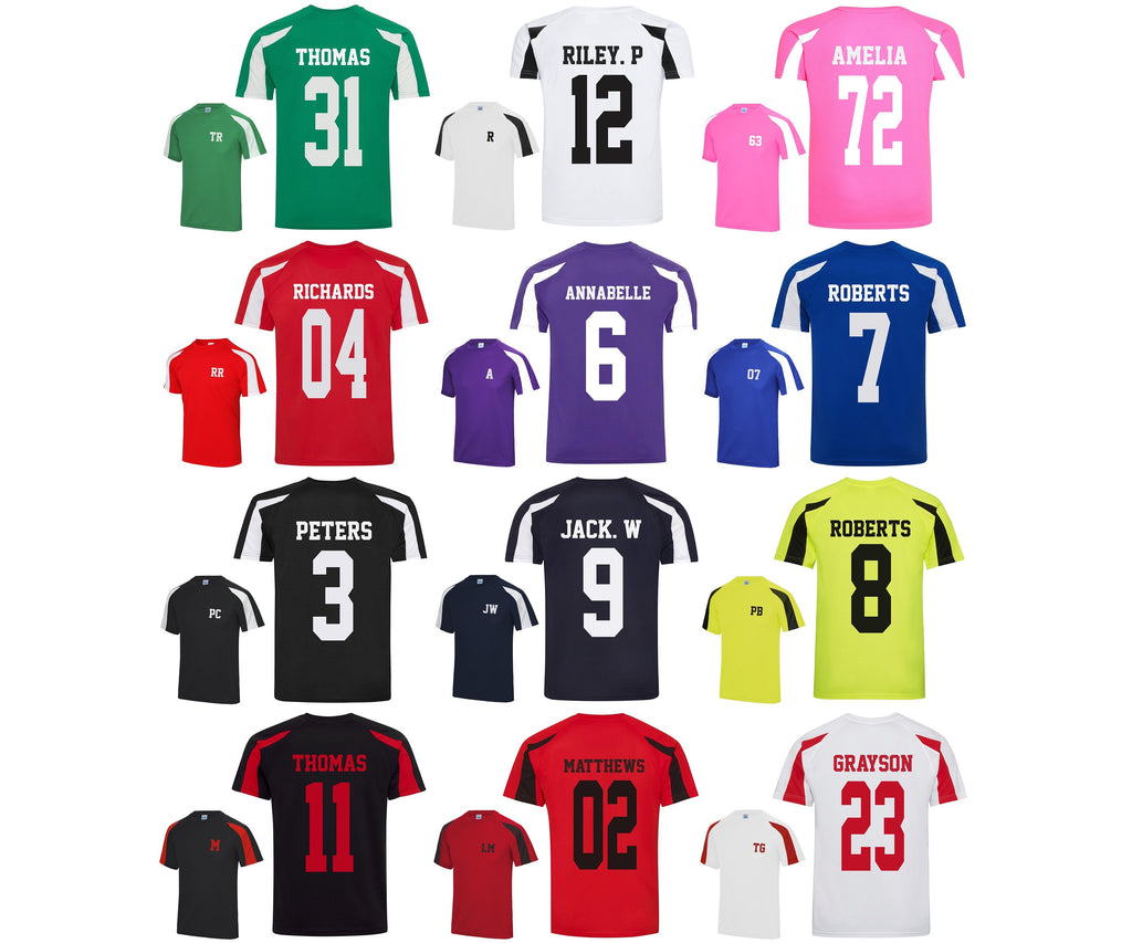 Adults Personalised Football Shirt Sports Kit Custom Initials Team Name Number