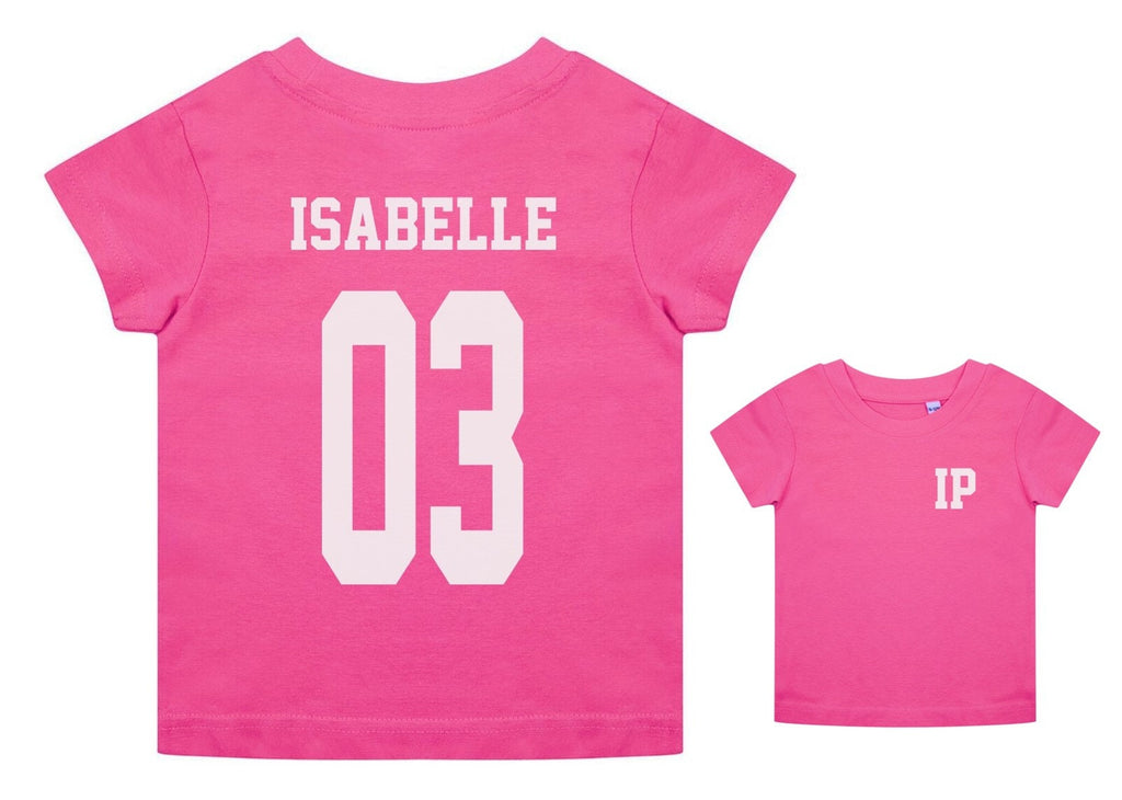 Toddlers Personalised Football Name & Number T-Shirt