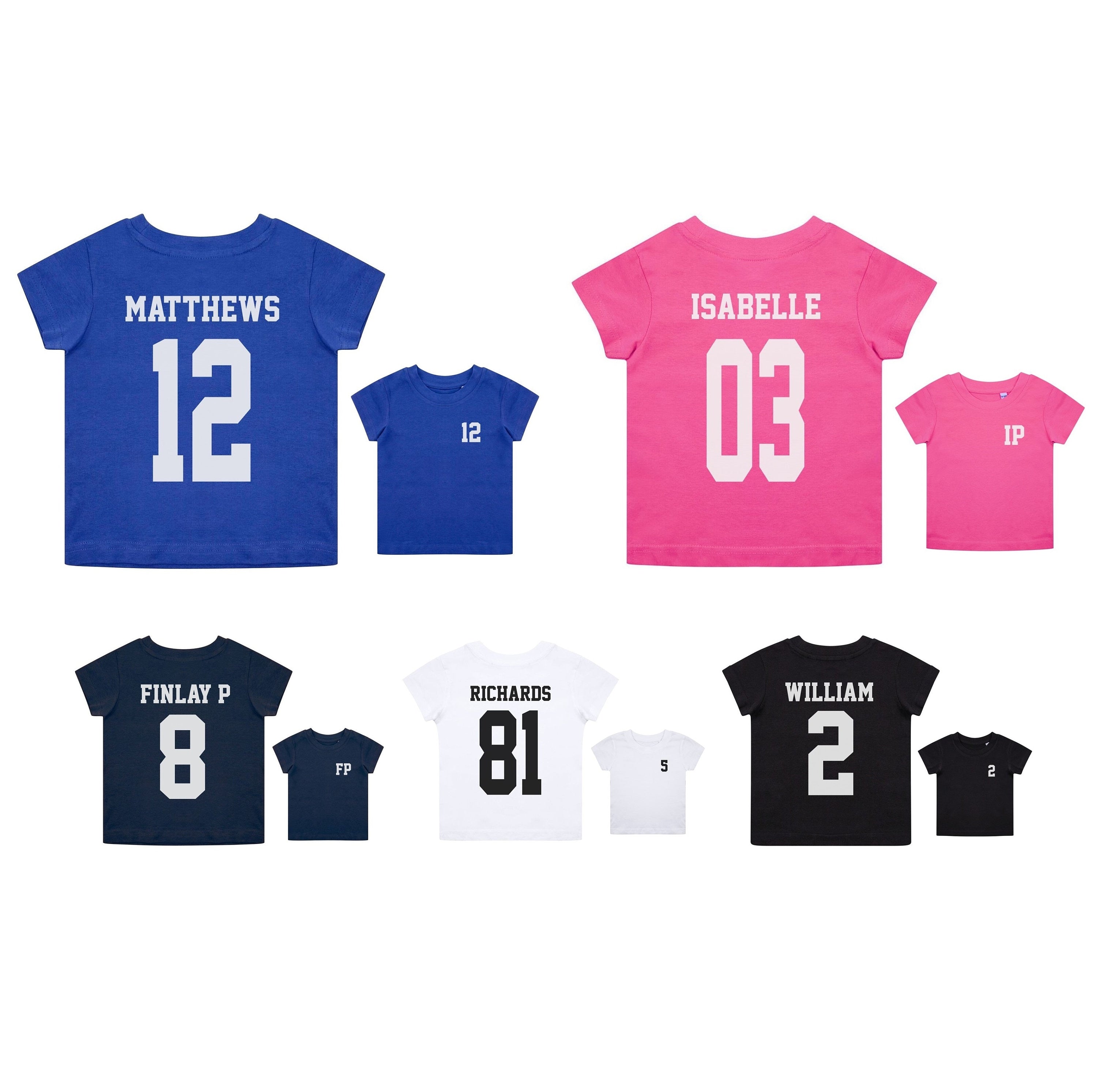 Toddlers Personalised Football Name & Number T-Shirt