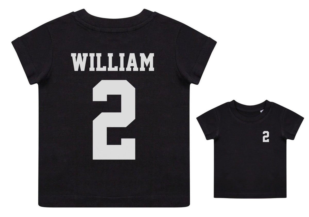 Toddlers Personalised Football Name & Number T-Shirt