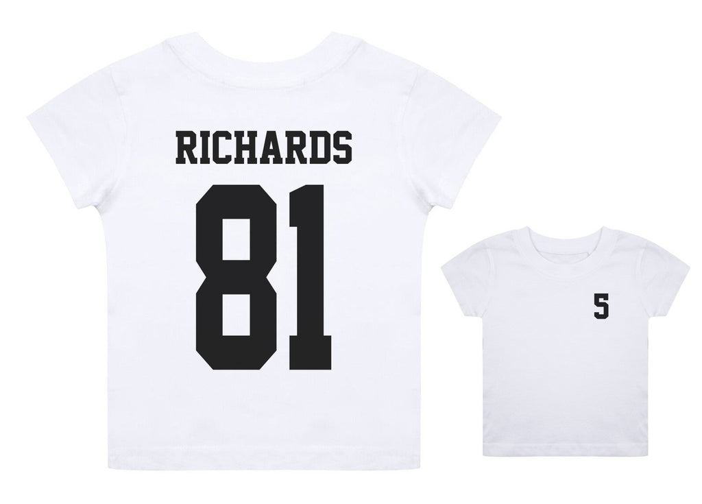Toddlers Personalised Football Name & Number T-Shirt