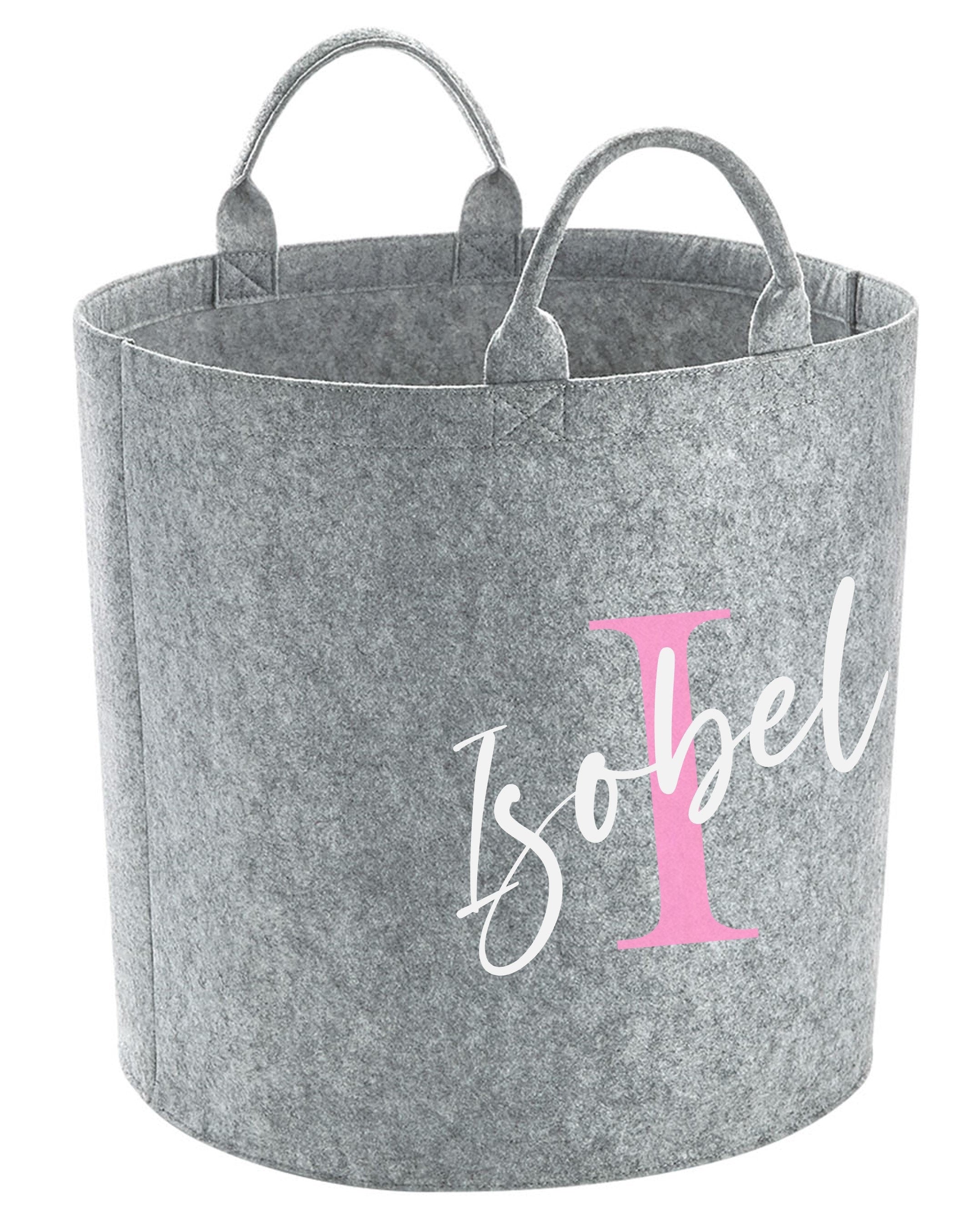 Personalised Initial Name Toy Storage Tub Childrens Bedroom Basket