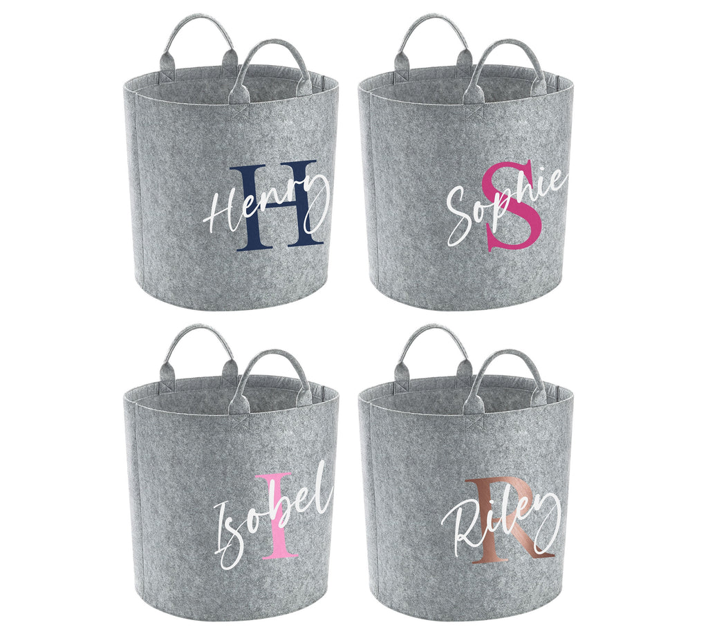 Personalised Initial Name Toy Storage Tub Childrens Bedroom Basket