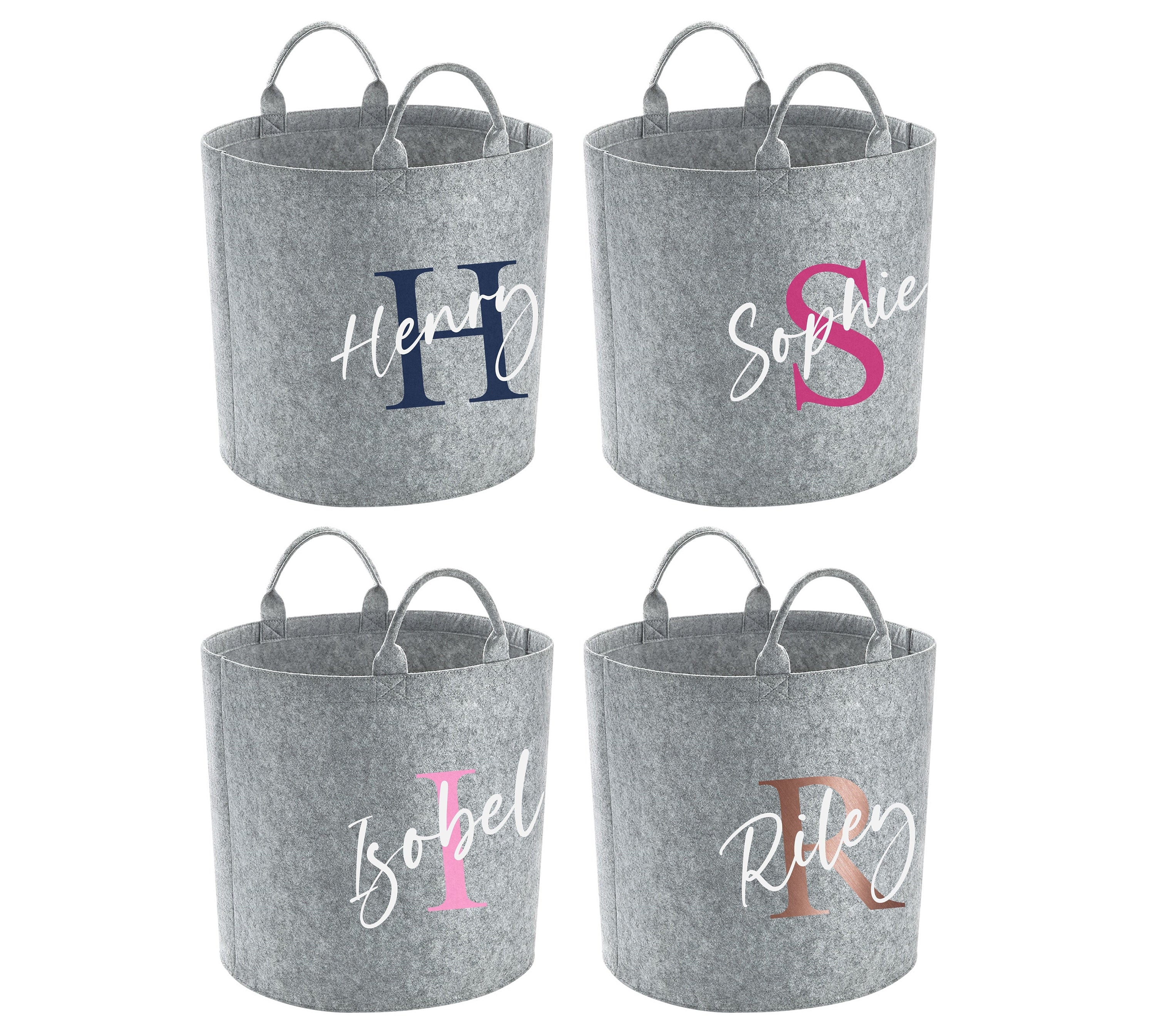 Personalised Initial Name Toy Storage Tub Childrens Bedroom Basket