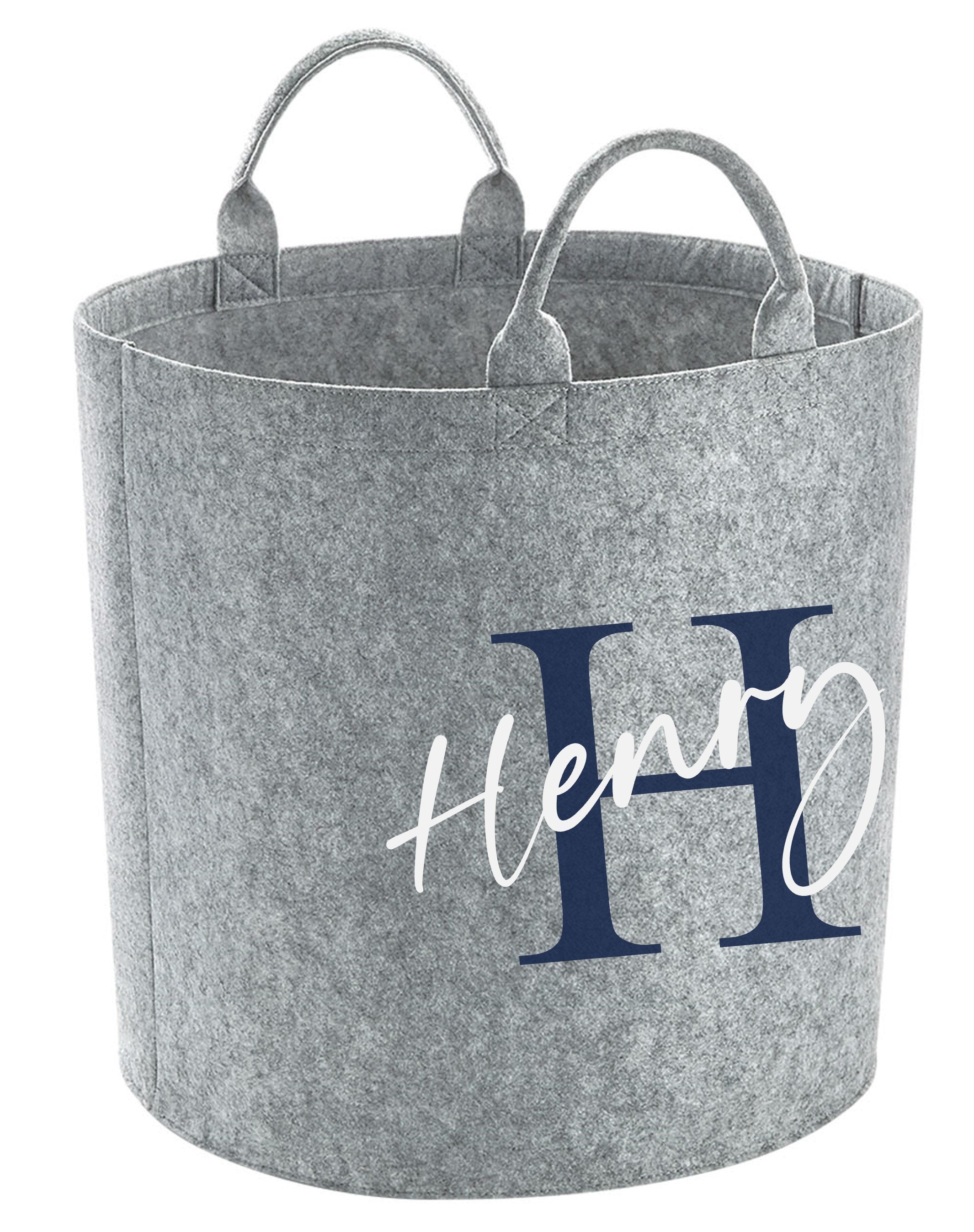 Personalised Initial Name Toy Storage Tub Childrens Bedroom Basket