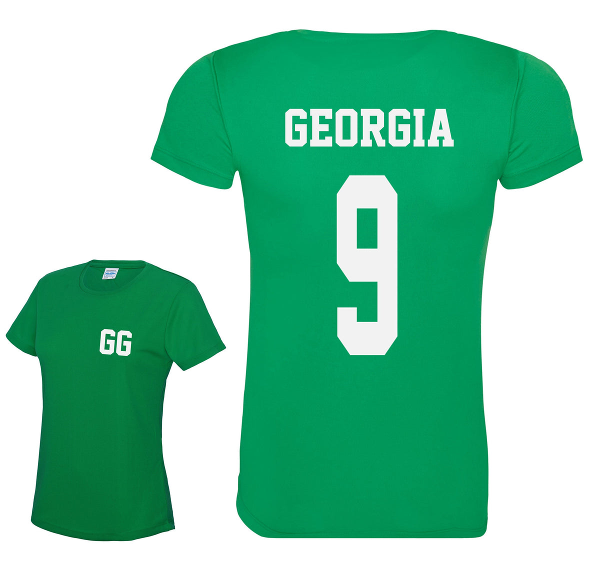 Ladies Personalised Football Name & Number Sports T-Shirt