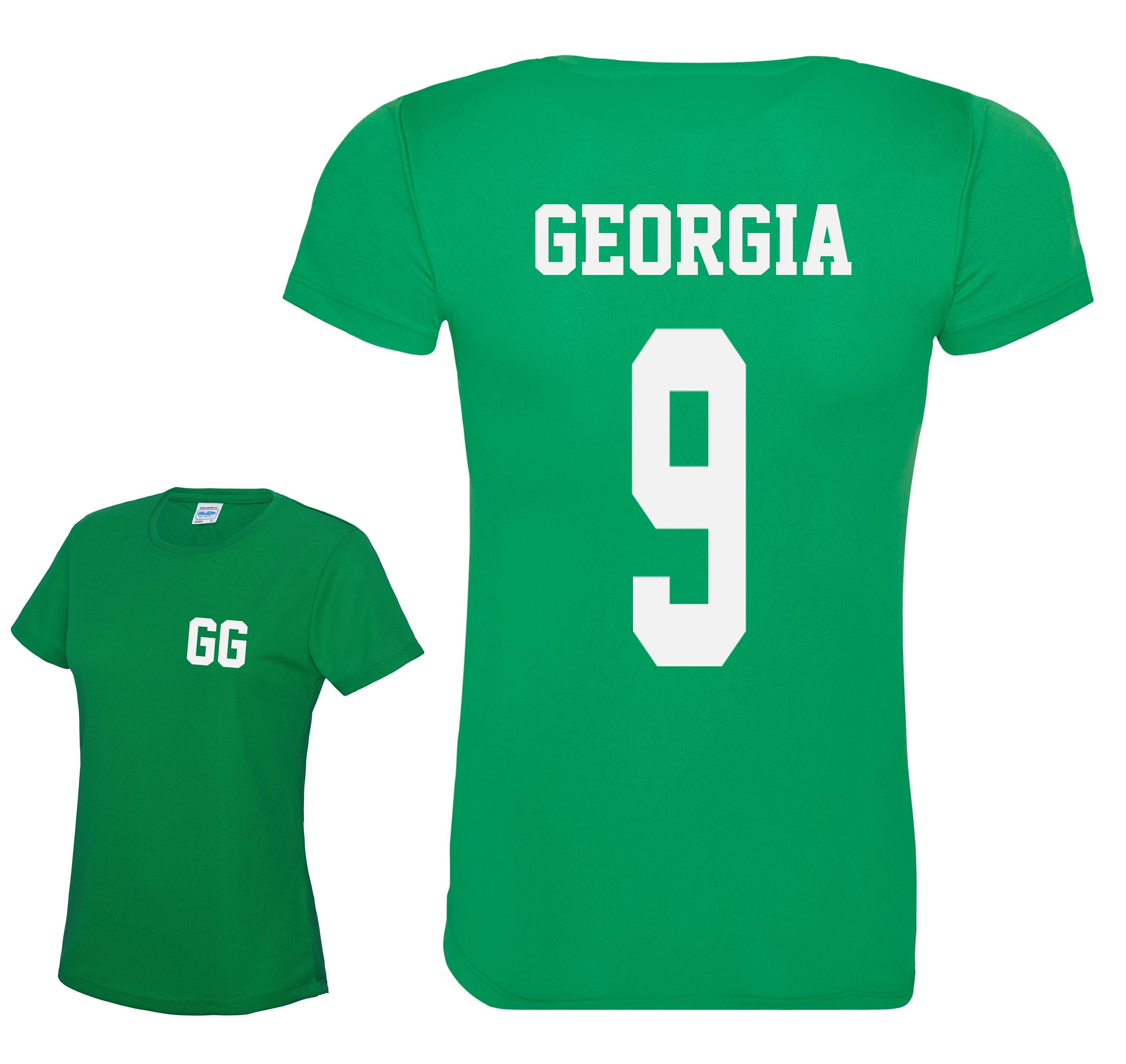 Ladies Personalised Football Name & Number Sports T-Shirt