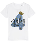 Kids Personalised Name & Age Glitter Birthday T-Shirt