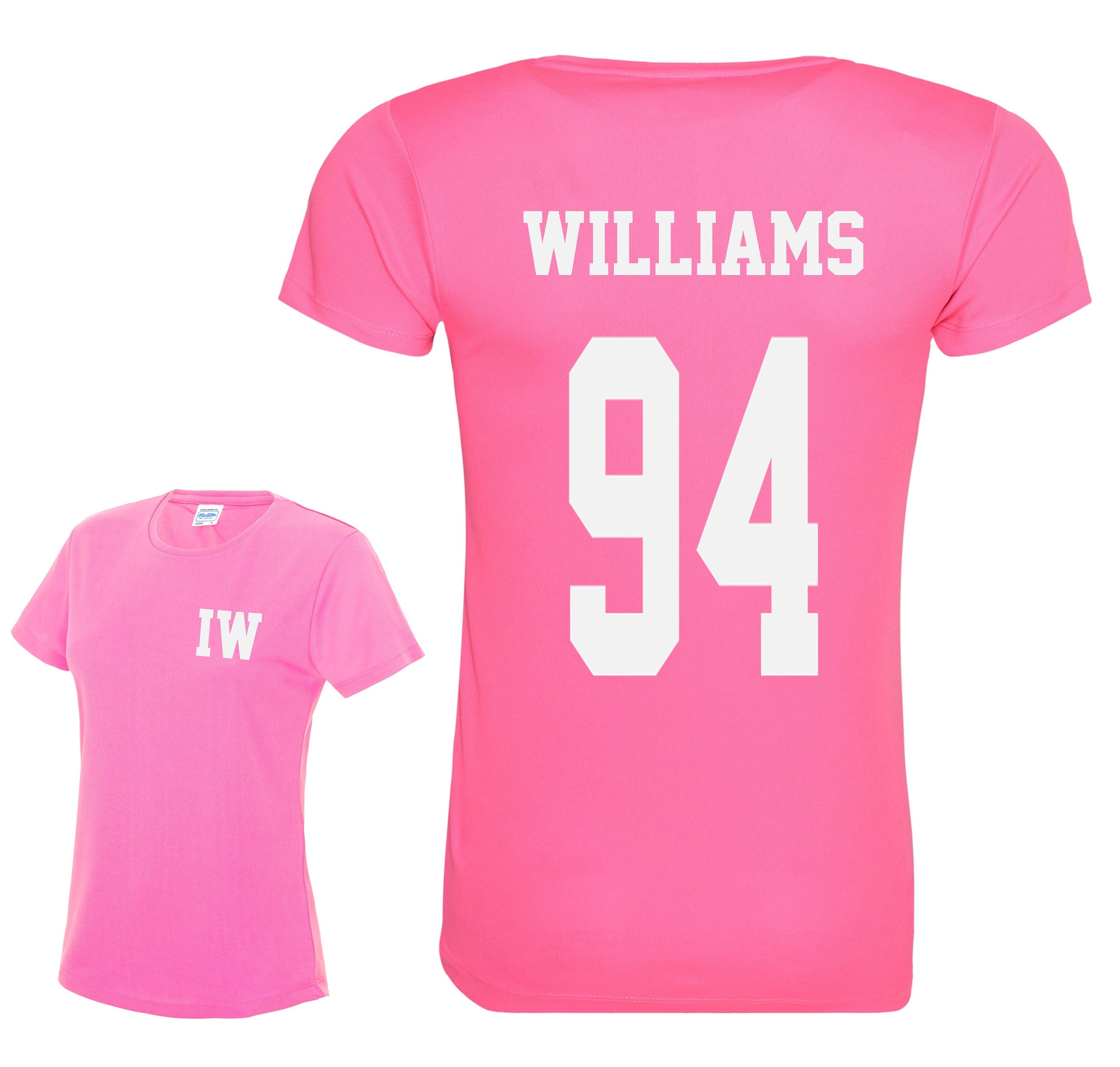 Ladies Personalised Football Name & Number Sports T-Shirt
