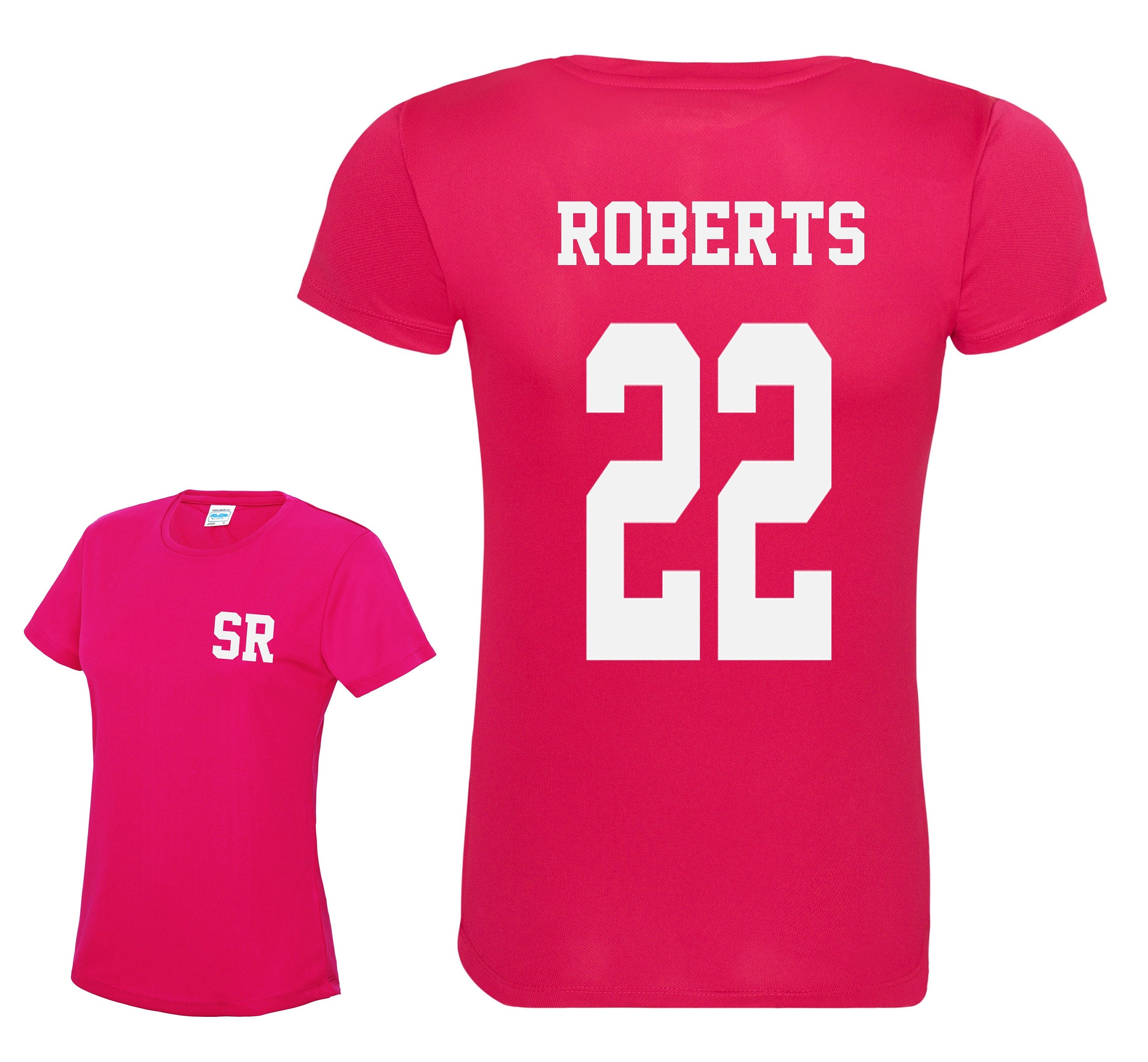 Ladies Personalised Football Name & Number Sports T-Shirt
