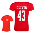 Ladies Personalised Football Name & Number Sports T-Shirt