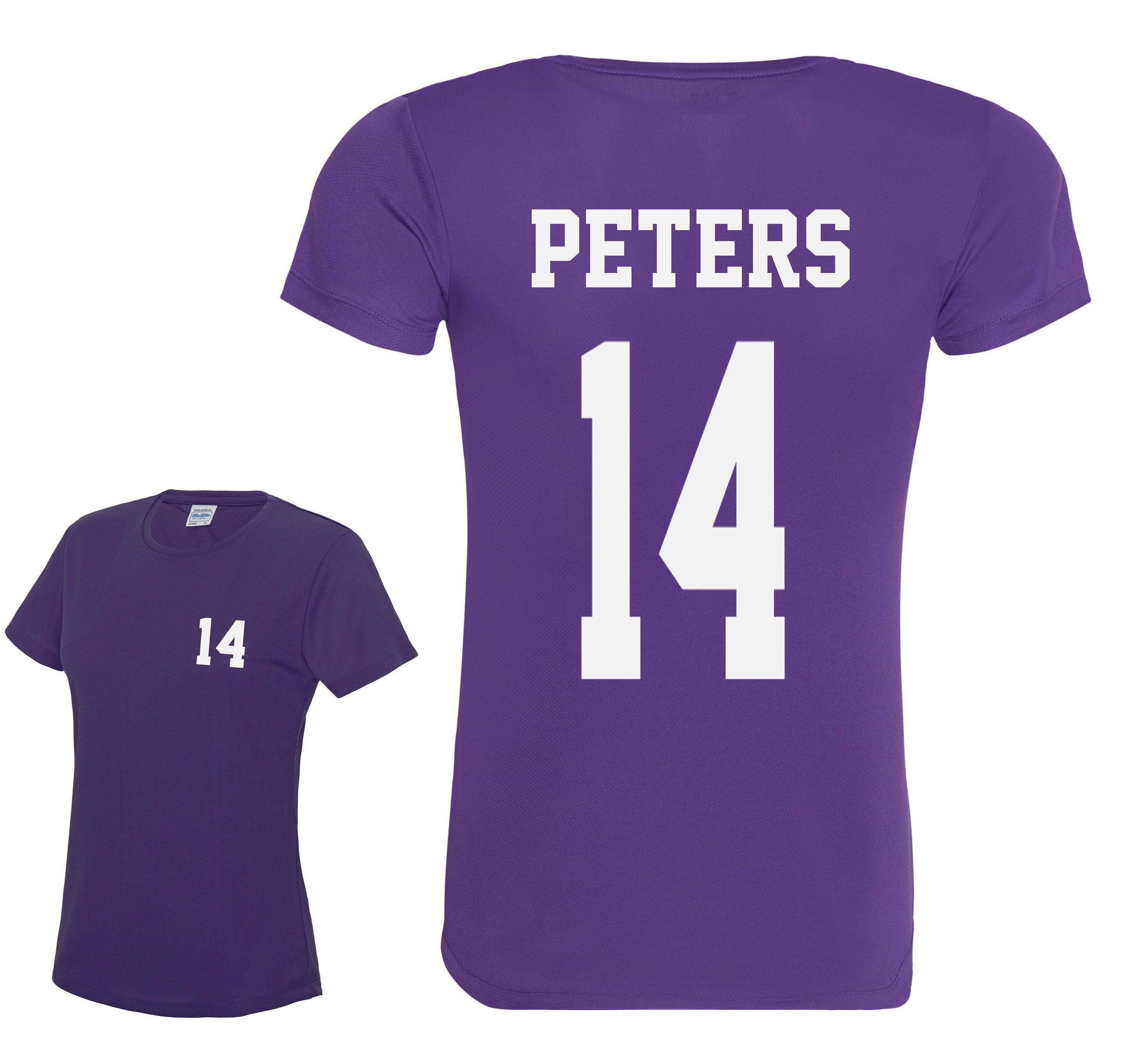 Ladies Personalised Football Name & Number Sports T-Shirt