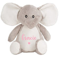 Personalised Name Grey Elephant Plush Cuddly Toy