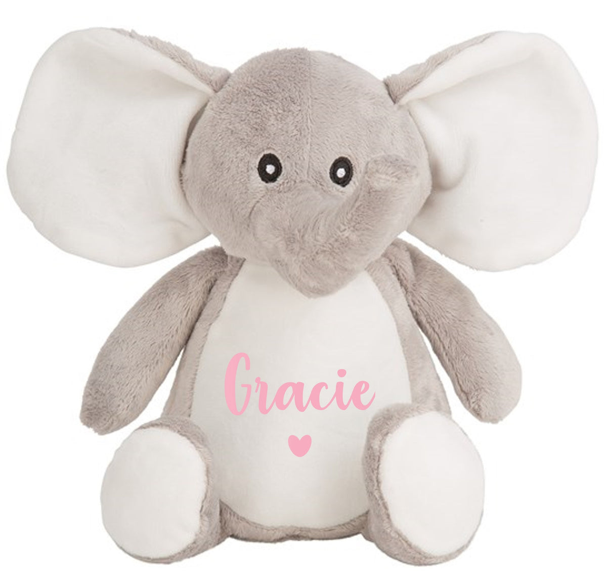 Personalised Name Grey Elephant Plush Cuddly Toy