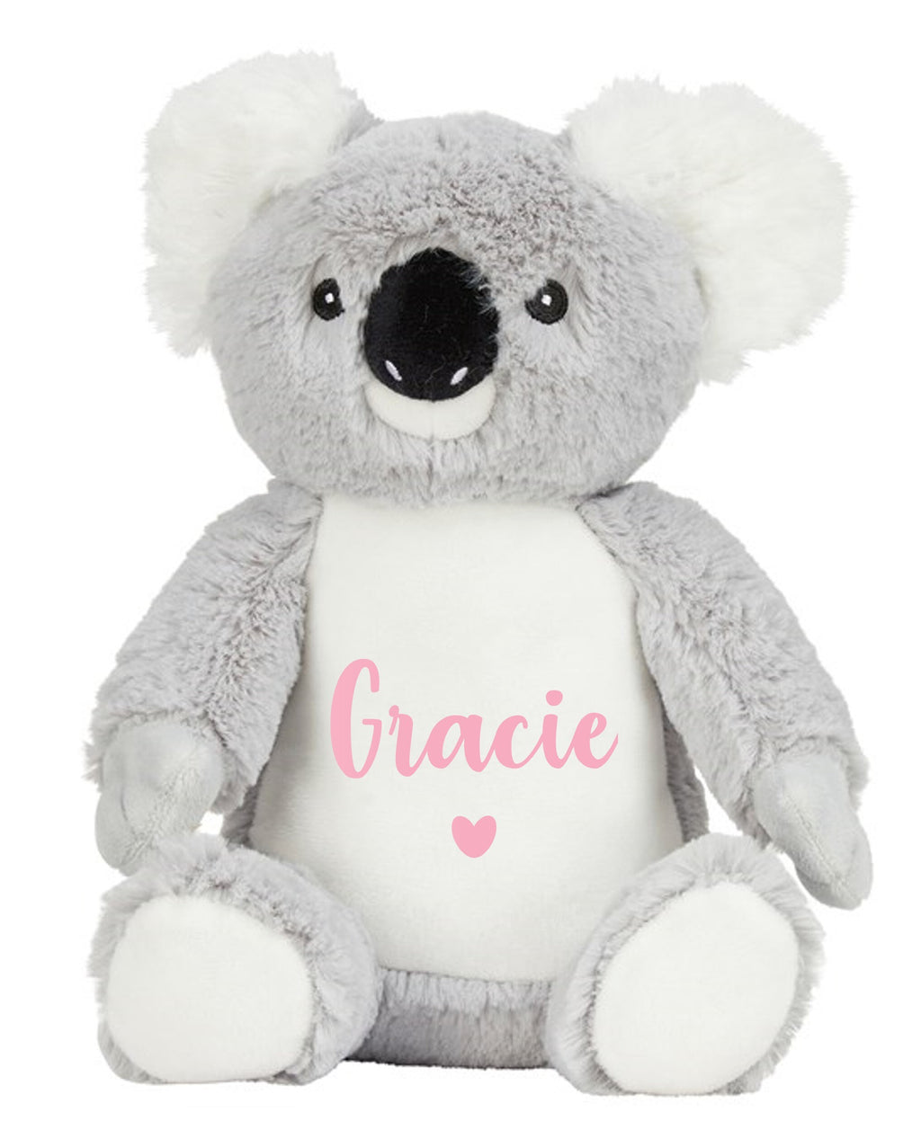 Personalised Name Grey Koala Bear Plush Cuddly Toy