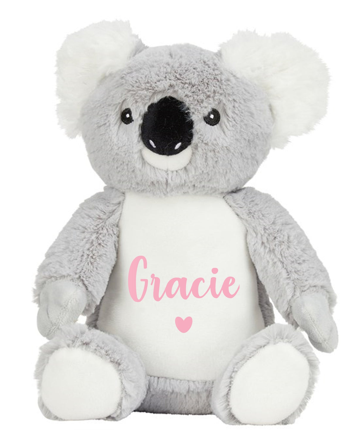 Personalised Name Grey Koala Bear Plush Cuddly Toy