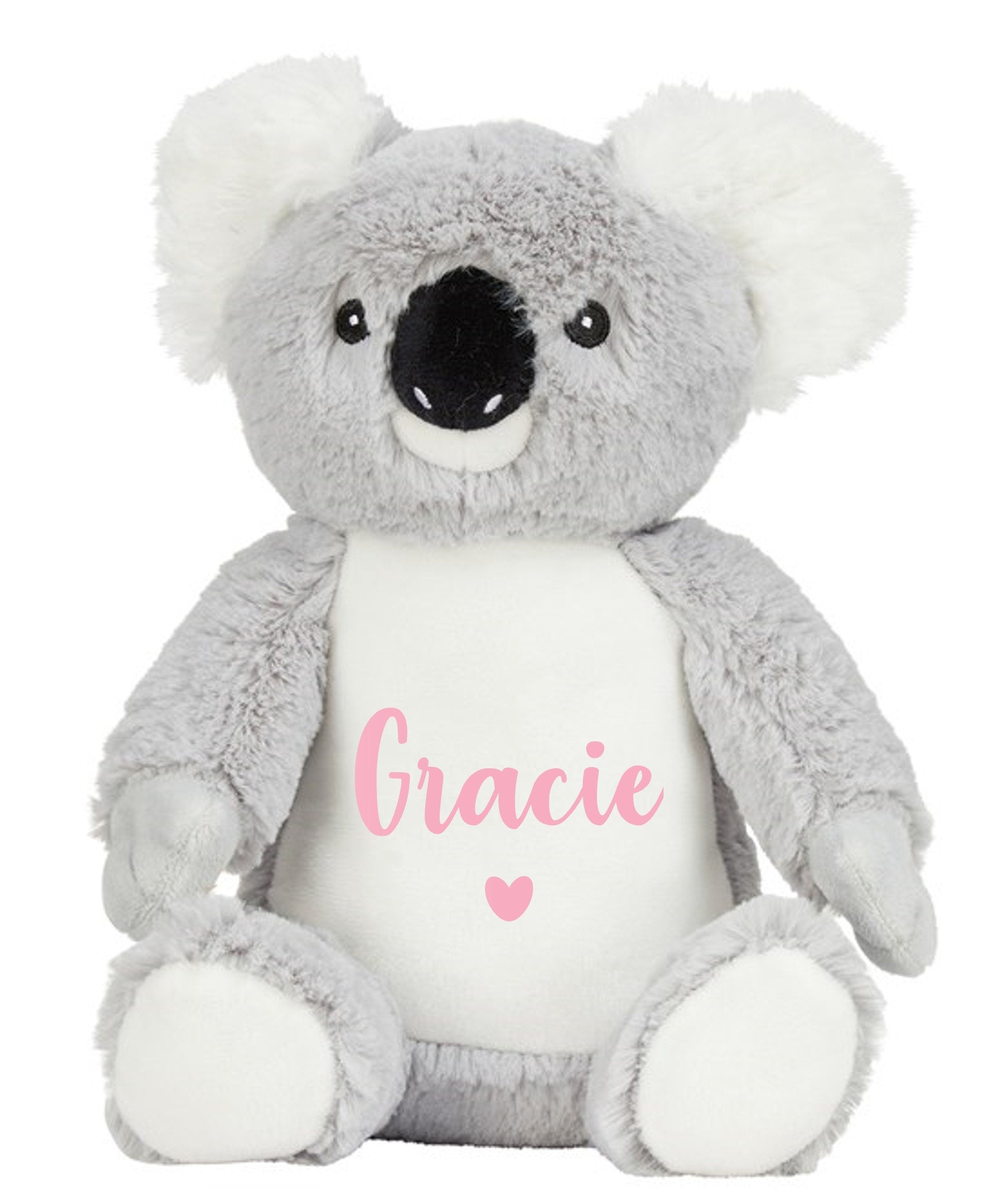 Personalised Name Grey Koala Bear Plush Cuddly Toy