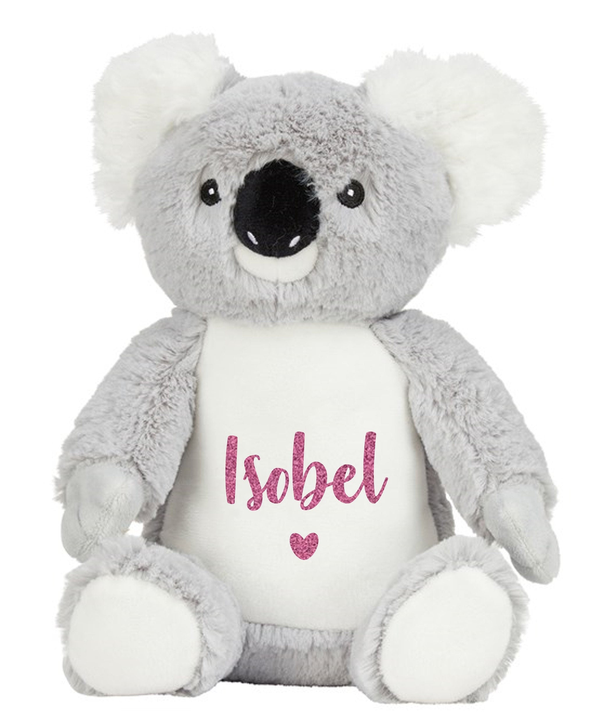 Personalised Name Grey Koala Bear Plush Cuddly Toy