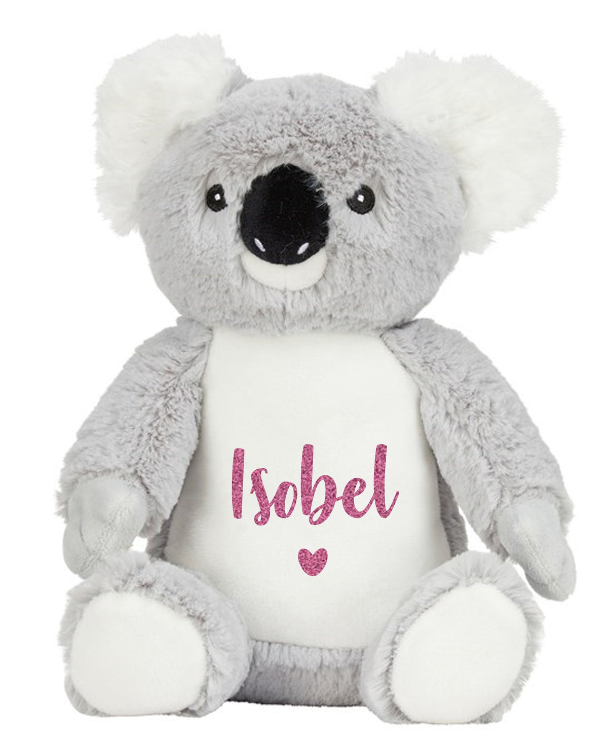 Personalised Name Grey Koala Bear Plush Cuddly Toy