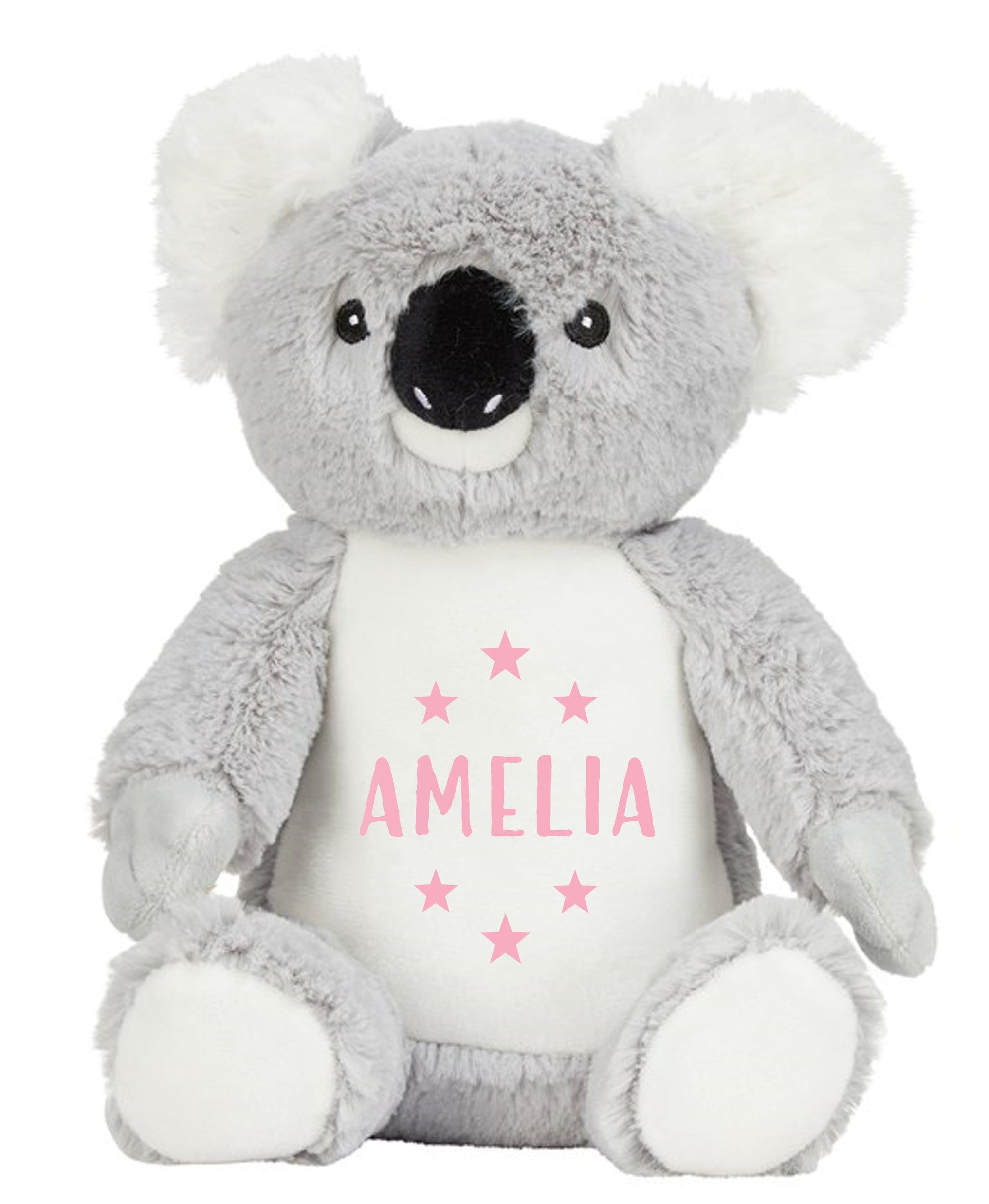 Personalised Name Grey Koala Bear Plush Cuddly Toy