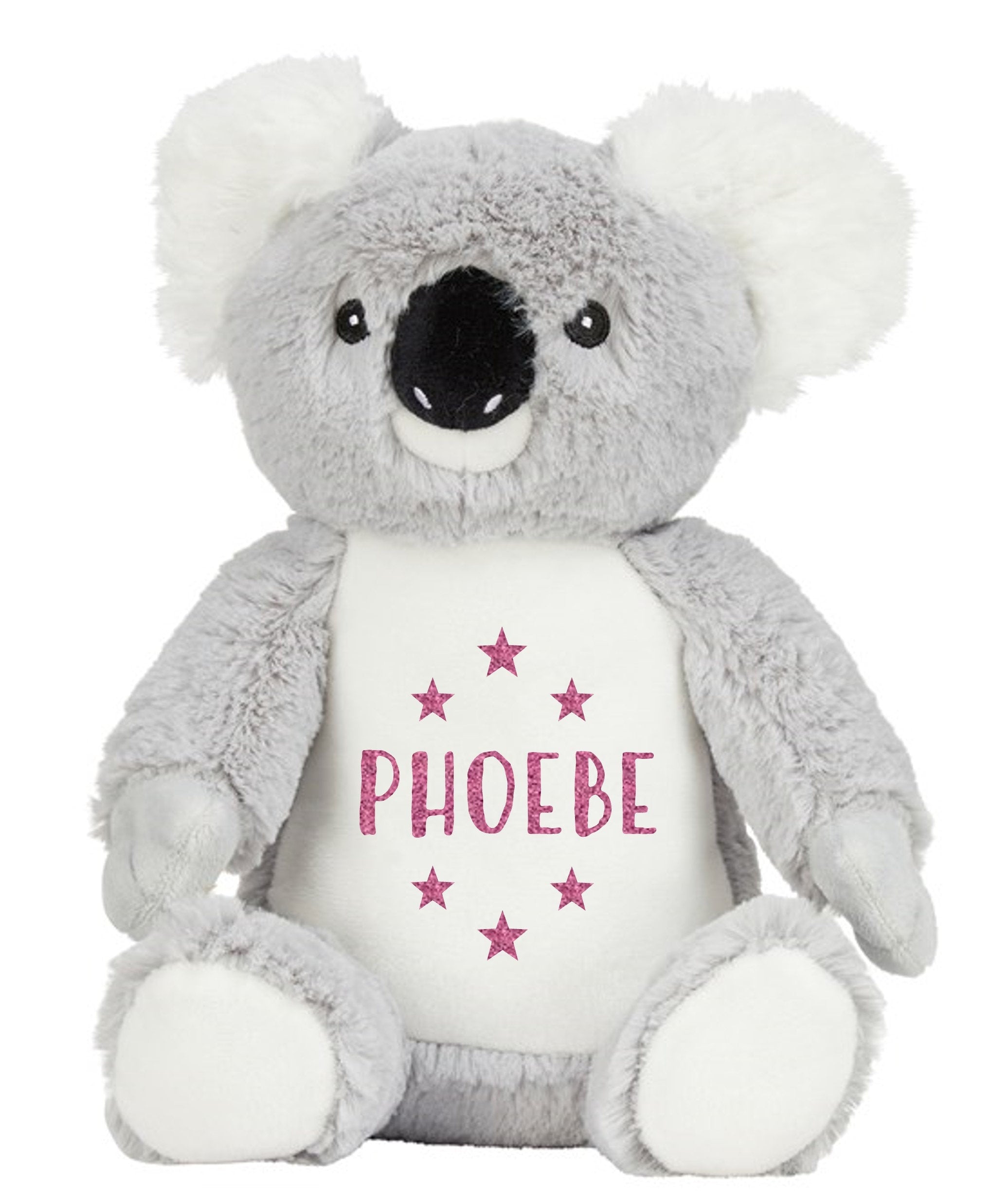 Personalised Name Grey Koala Bear Plush Cuddly Toy