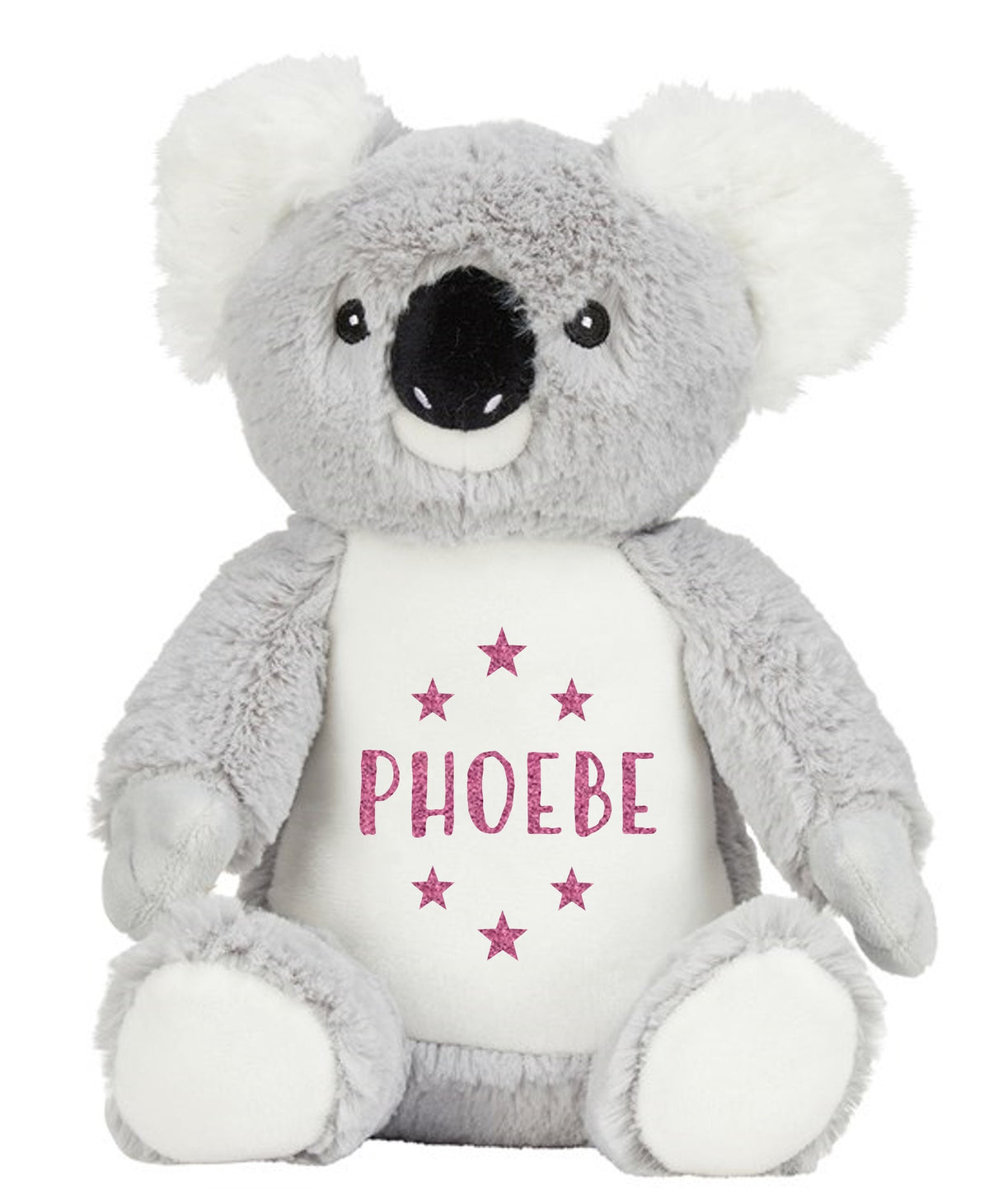 Personalised Name Grey Koala Bear Plush Cuddly Toy