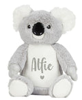 Personalised Name Grey Koala Bear Plush Cuddly Toy