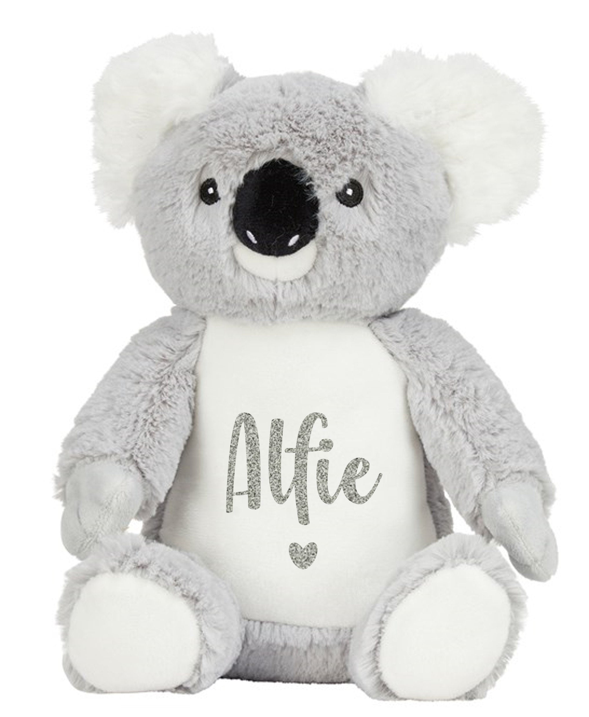 Personalised Name Grey Koala Bear Plush Cuddly Toy