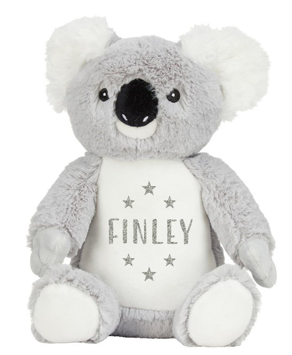 Personalised Name Grey Koala Bear Plush Cuddly Toy
