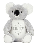 Personalised Name Grey Koala Bear Plush Cuddly Toy