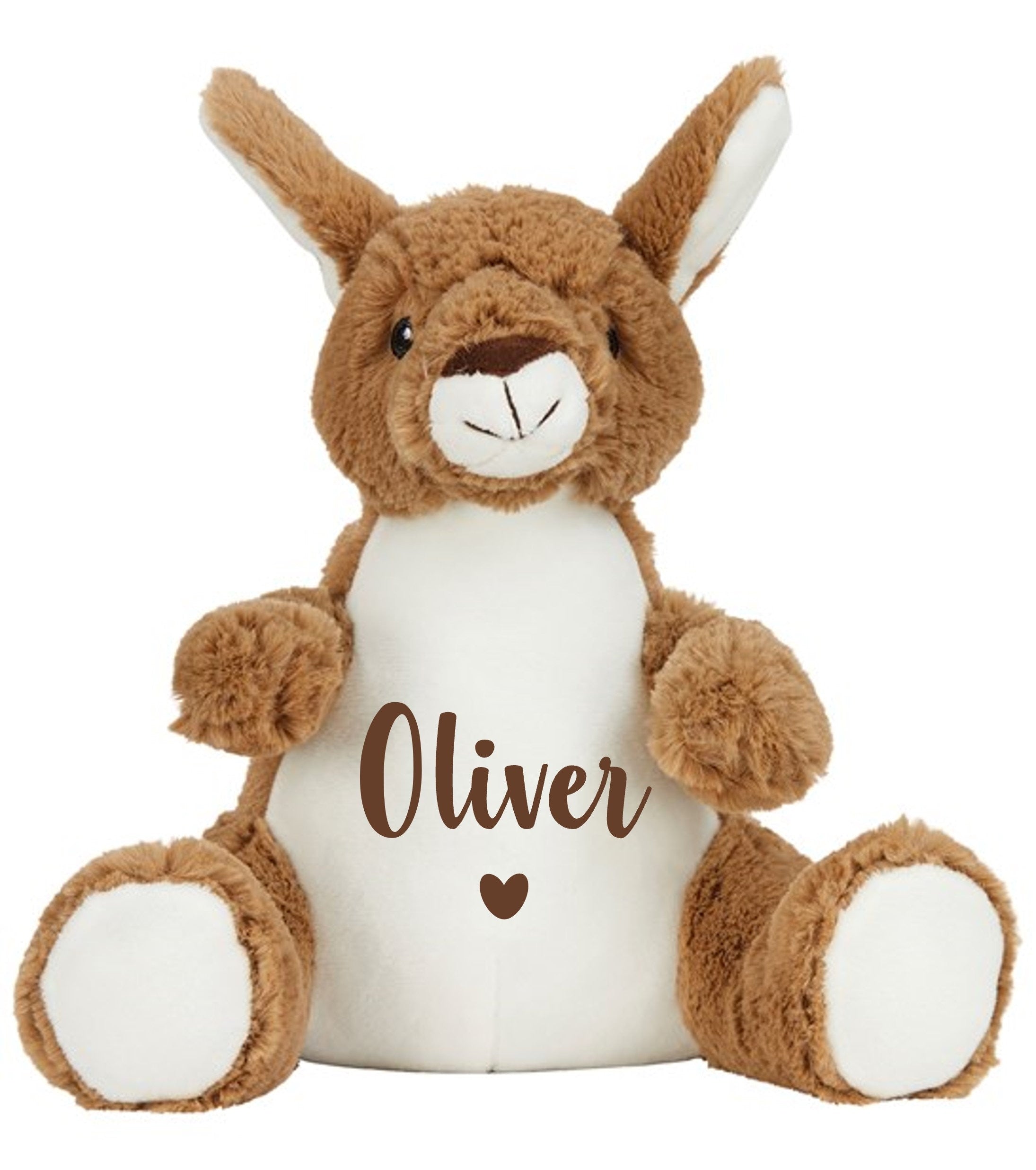 Personalised Name Brown Kangaroo Plush Cuddly Toy