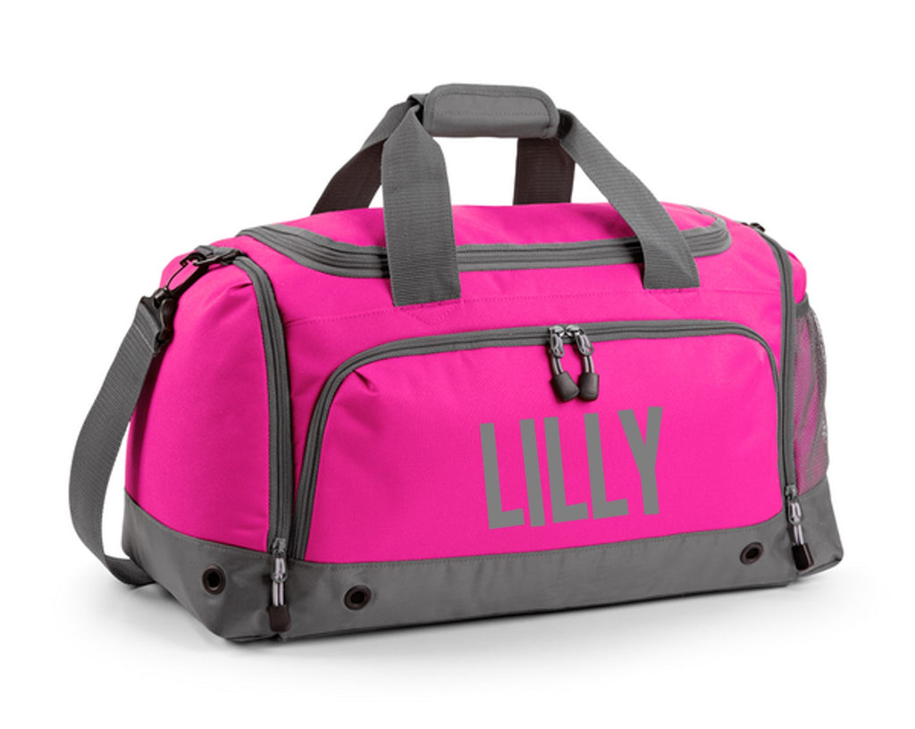 Kids Personalised Name Holdall Boys Girls Sports PE School Football Bag Printed