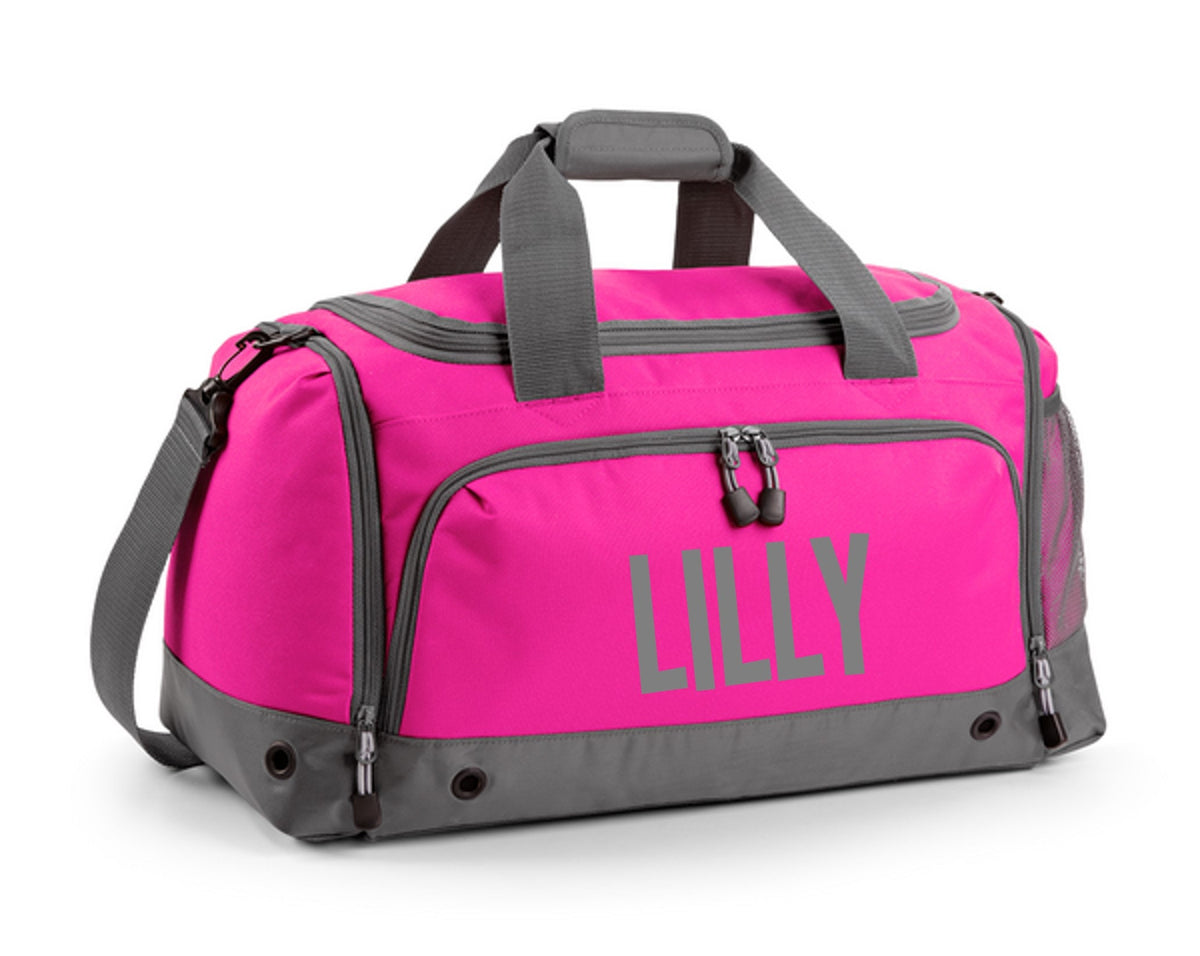 Kids Personalised Name Holdall Boys Girls Sports PE School Football Bag Printed