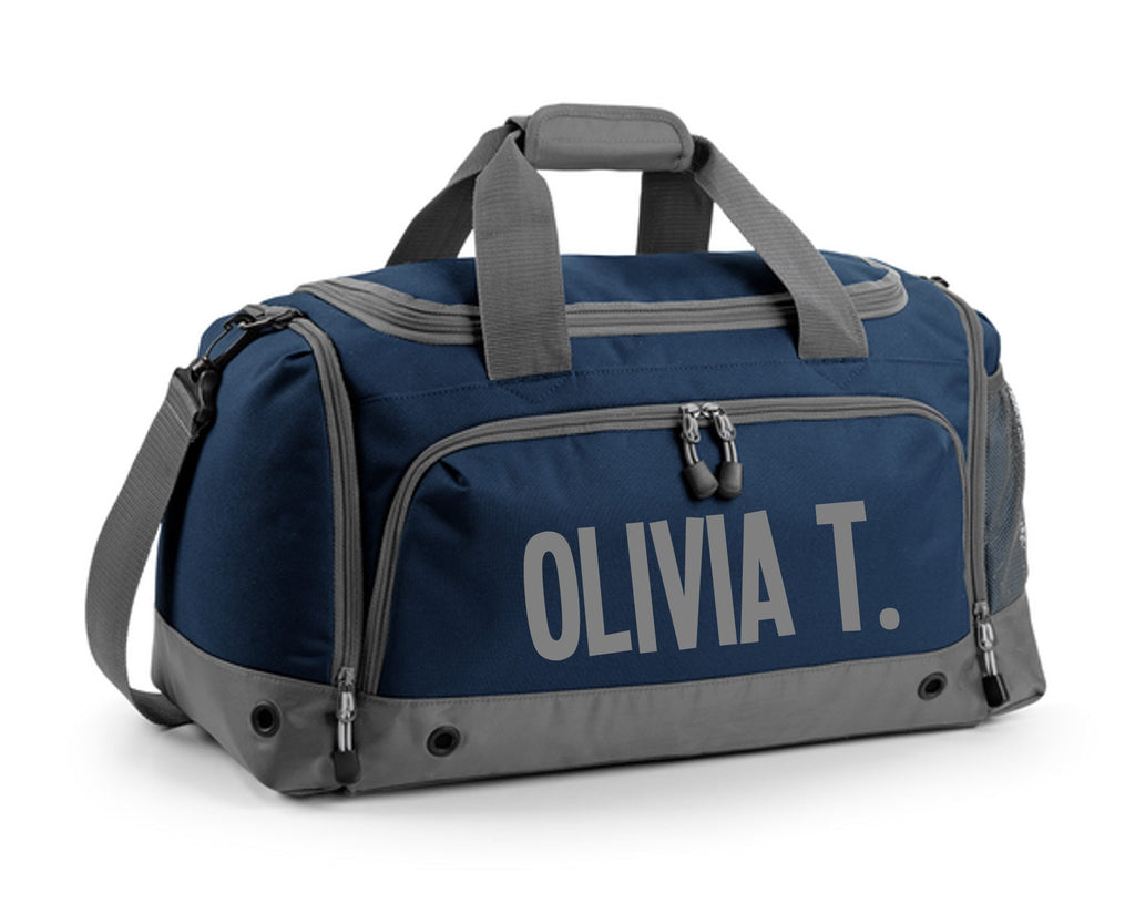 Kids Personalised Name Holdall Boys Girls Sports PE School Football Bag Printed