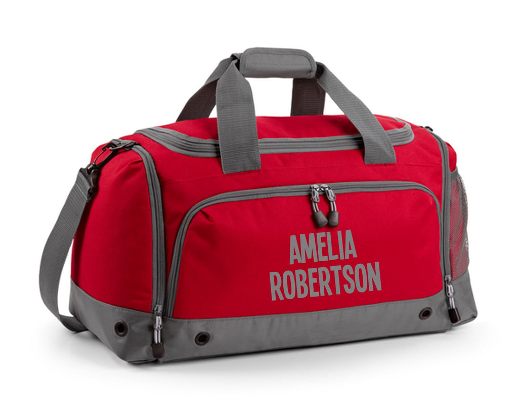 Kids Personalised Name Holdall Boys Girls Sports PE School Football Bag Printed