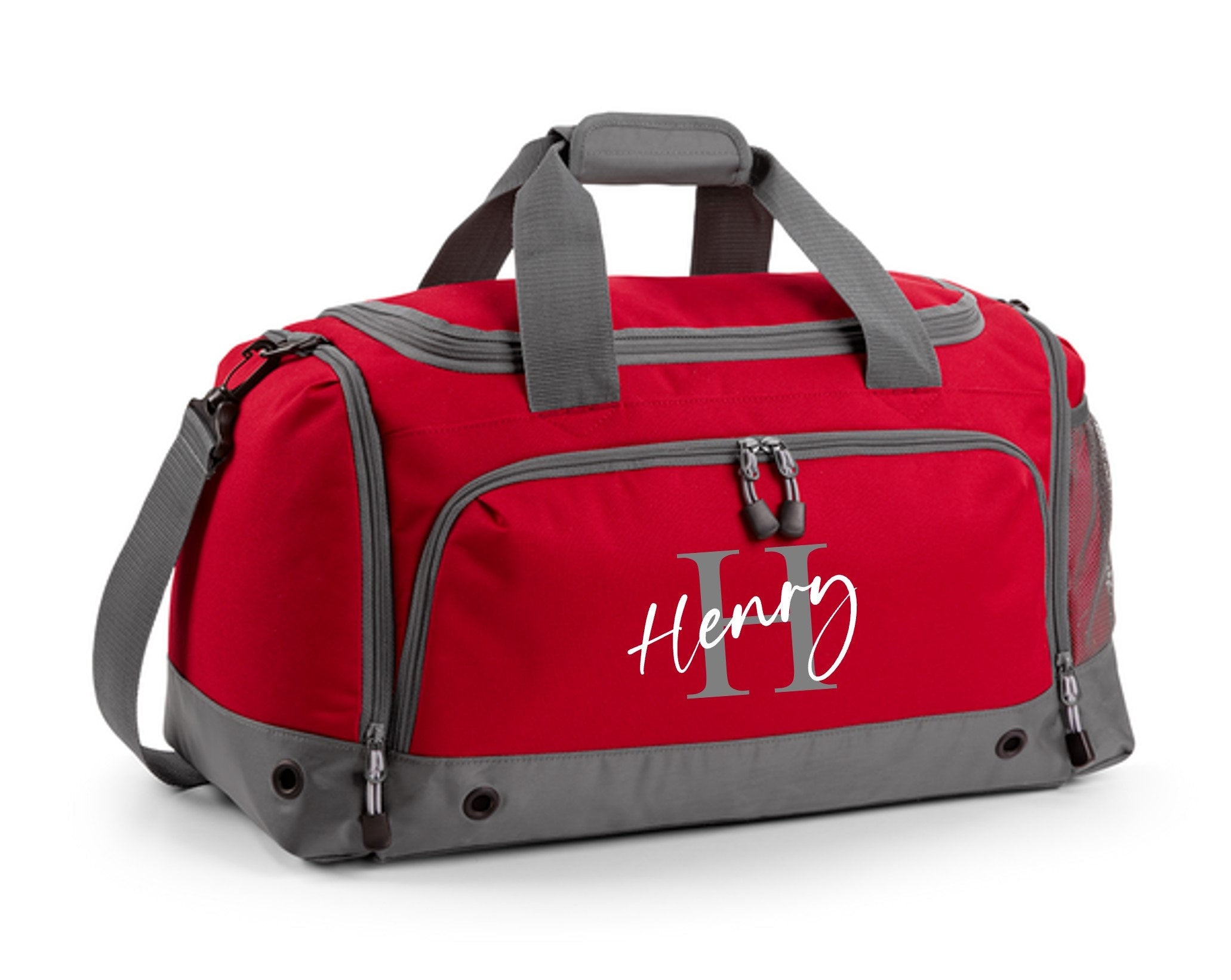 Kids Personalised Name Holdall Boys Girls Sports PE School Football Bag Printed