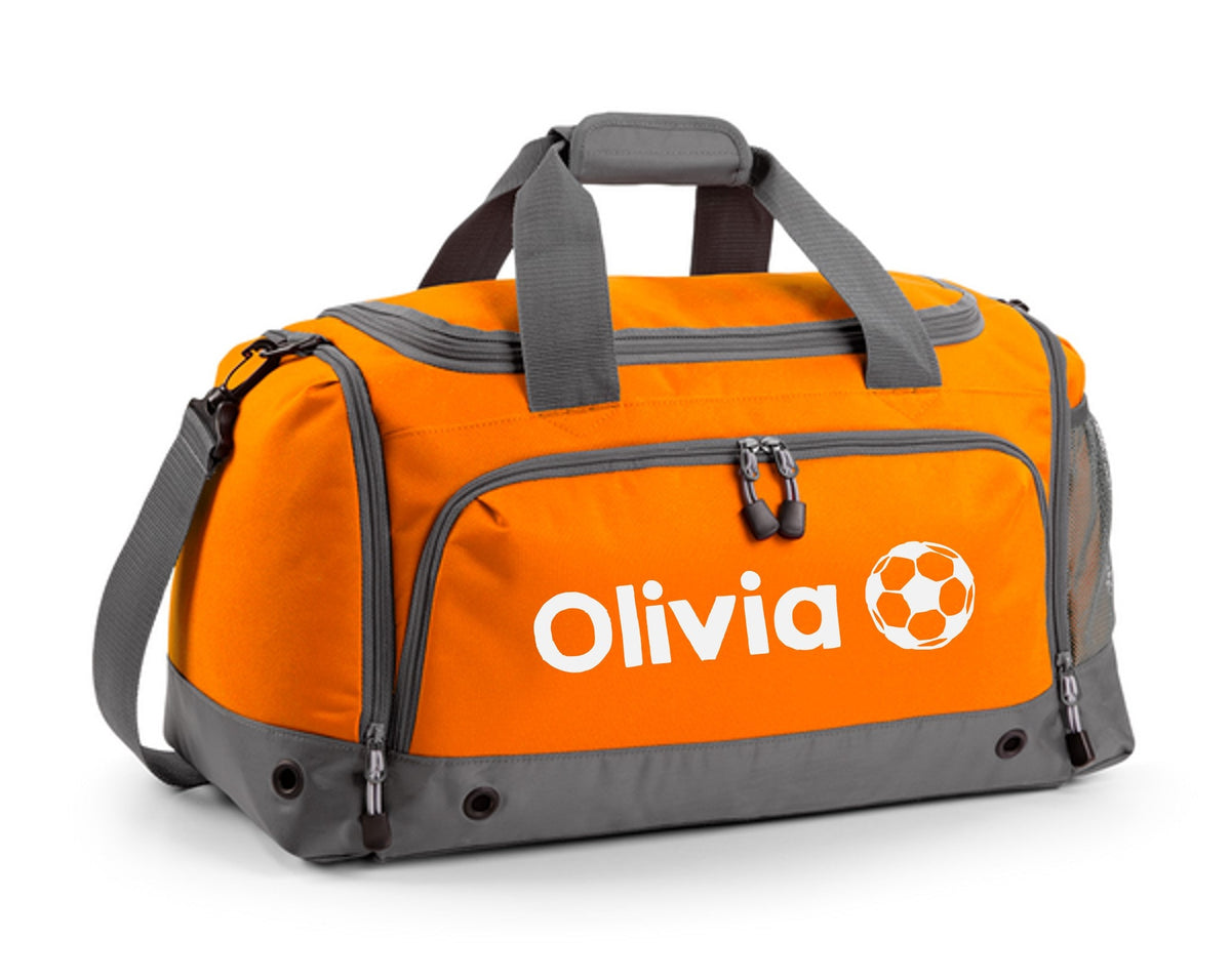 Kids Personalised Name Football Holdall Boys Girls Sports PE School Bag Printed
