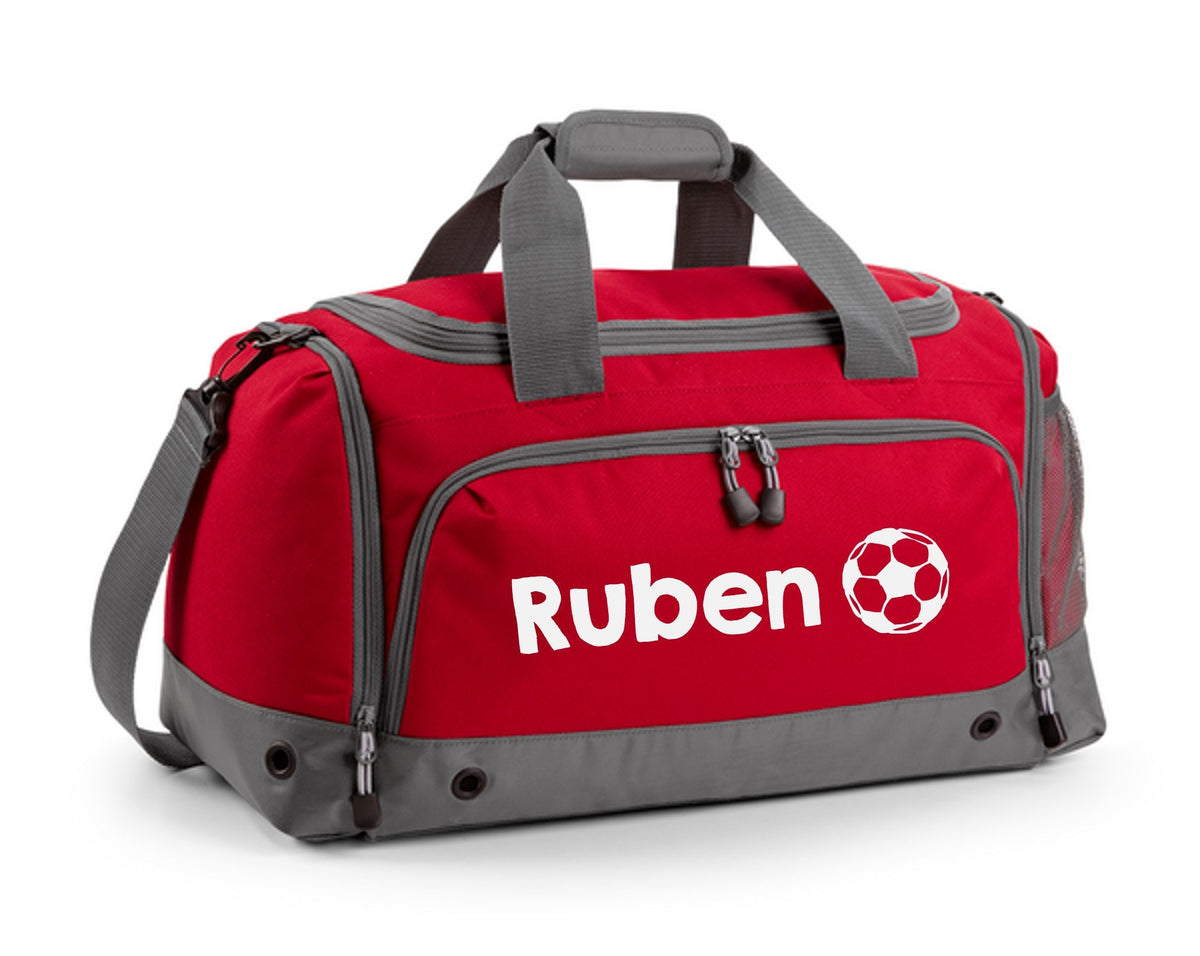 Kids Personalised Name Football Holdall Boys Girls Sports PE School Bag Printed