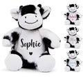 Personalised Name Black & White Cow Plush Cuddly Toy