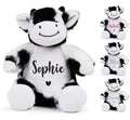 Personalised Name Black & White Cow Plush Cuddly Toy